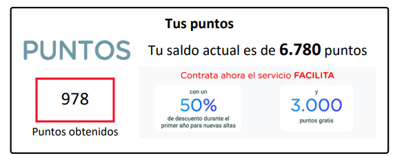 Tus puntos en la factura.