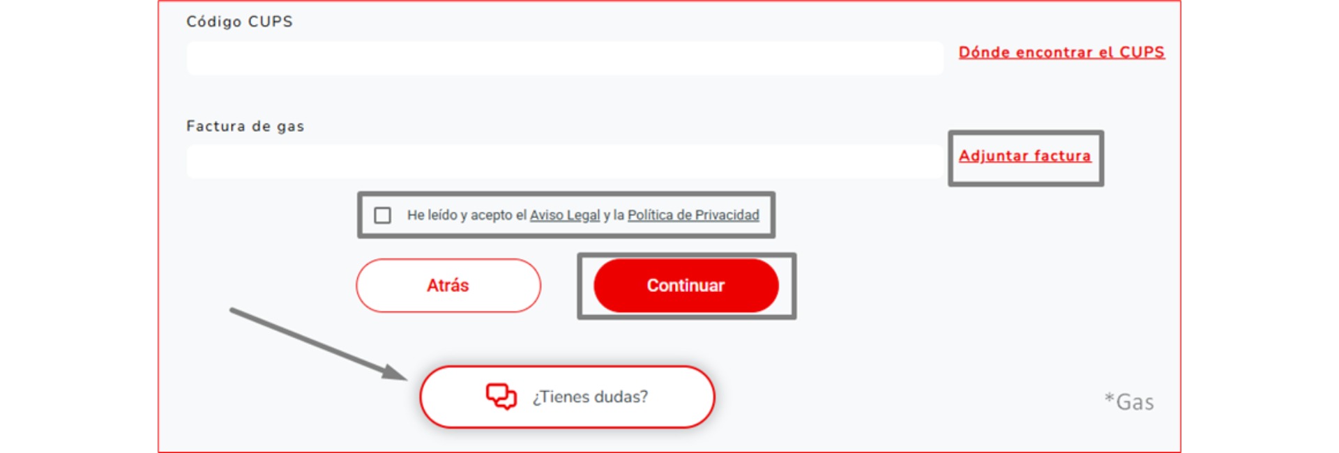 Imagen del formulario de contrataci&oacute;n de TotalEnergies