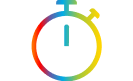 icono de un cron&oacute;metro gradiente multicolor