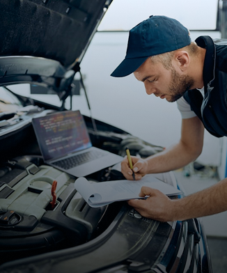 mec&aacute;nico reparando un coche en un taller