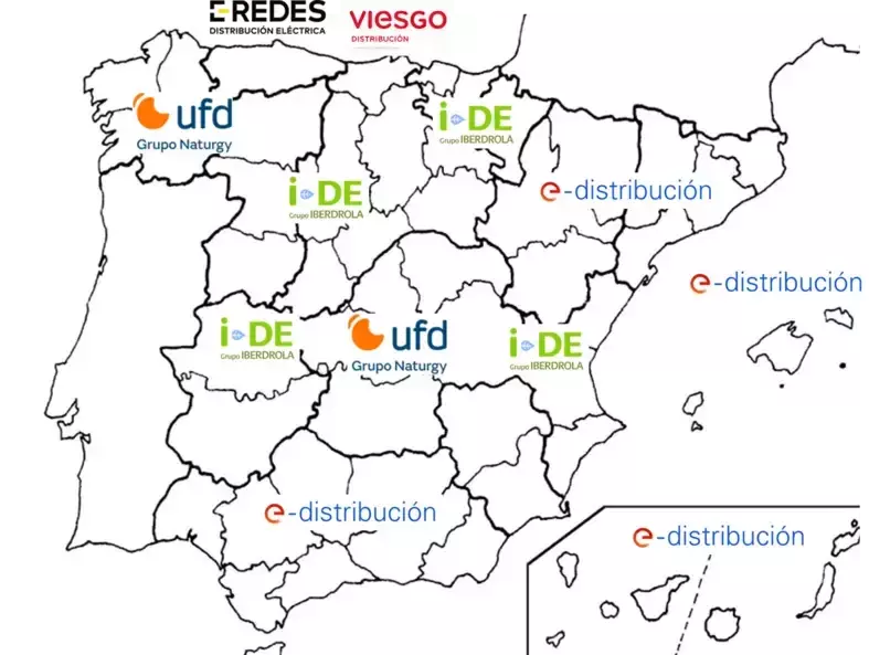 Mapa de distribuidoras de luz en España de TotalEnergies