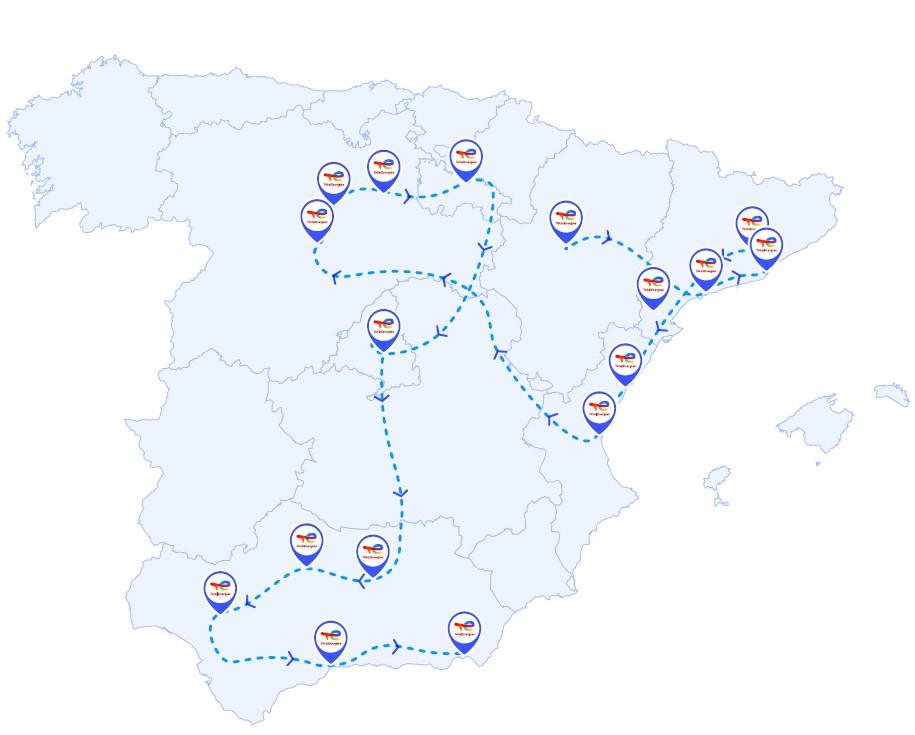 mapa espa&ntilde;a ruta energira
